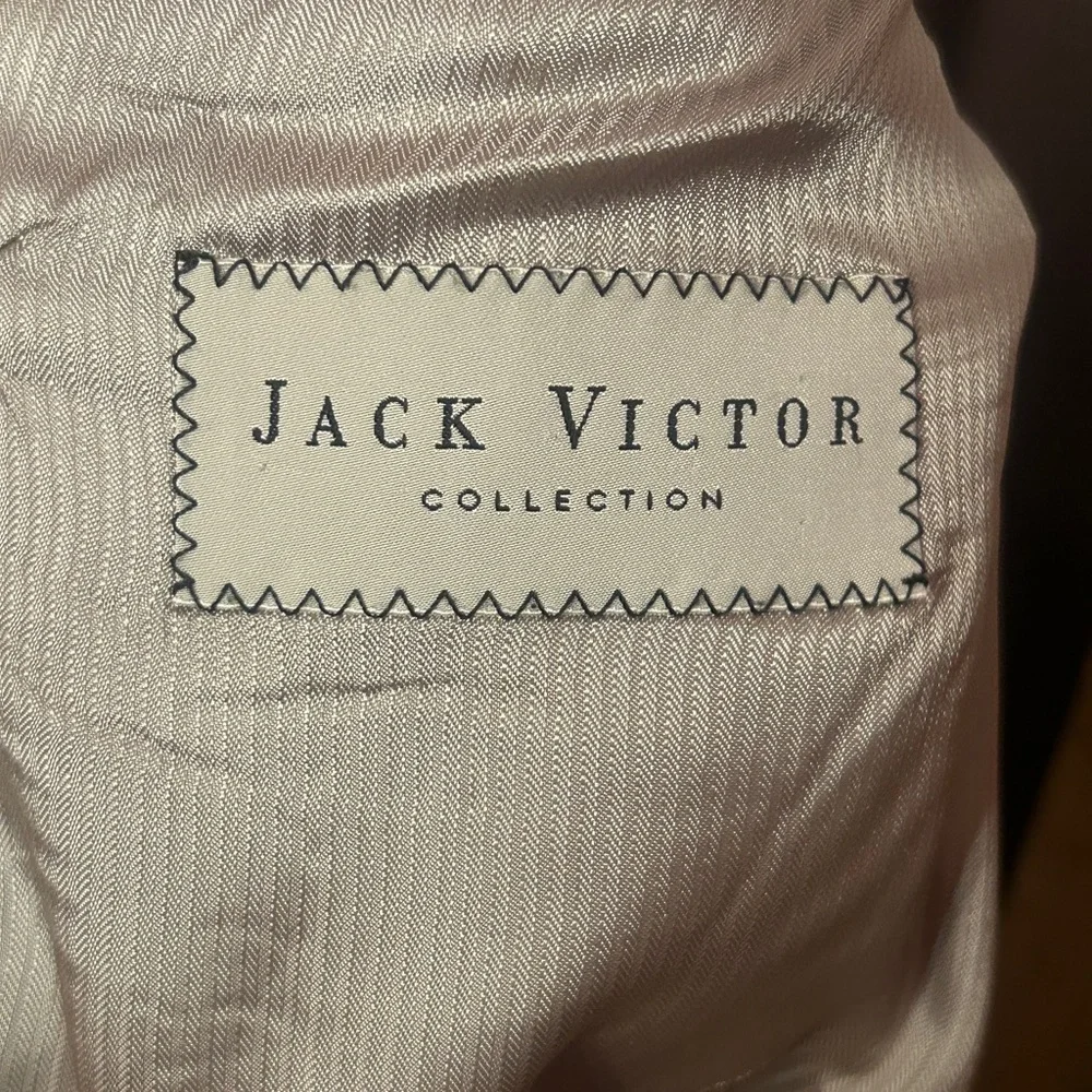 Jack Victor Tan Blazer Sport Coat Jacket Men's 44L Wool-Linen Classic Tailored